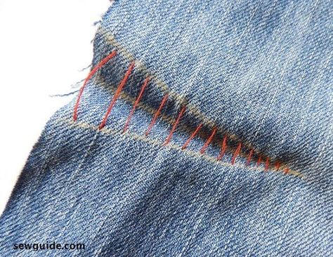 5 Invisible Stitches for sewing seams and hems without a sewing machine - Sew Guide Invisible Seam Stitch, Sewing A Seam By Hand, Invisible Stiches Hem, Invisible Seam Sewing, Invisible Stitch Jeans, How To Sew A Seam By Hand, Sewing Hems By Hand, Hand Sewing Hacks Clothes, Types Of Hand Stiches Sewing