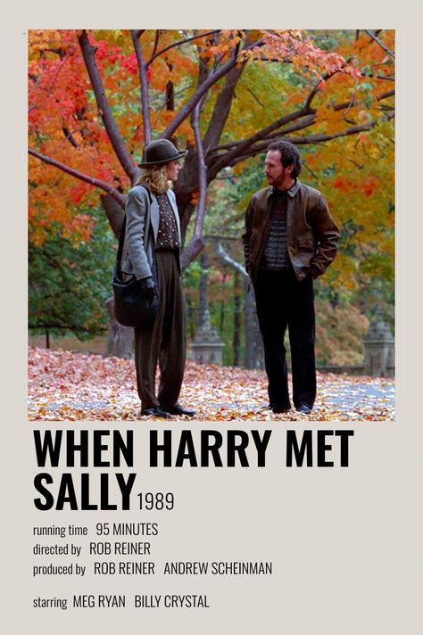 How Harry Met Sally Aesthetic, When Harry Met Sally Autumn, When Harry Met Sally Fall, When Harry Met Sally Polaroid Poster, Autumn Romcoms, When Sally Met Harry, Fall Movies Posters, Sally When Harry Met Sally, How Harry Met Sally