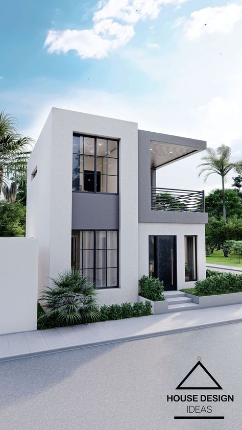 Small House With 3 Bedrooms, 2 Story Modern House, Minimalist Modern House, Small House Tour, Small Modern House Exterior, House With 3 Bedrooms, Philippines House Design, Utility Cupboard, Loft House Design
