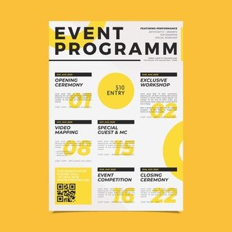 Minimalist social media post template collection | Premium Vector Program Layout Design Event, Program Event Design, Event Program Layout, Visitor Guide Design, Program Poster Design, Program Design Layout, Schedule Poster Design, Creative Flyer Design Ideas, Event Program Design