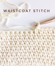 How to Waistcoat Stitch for Crochet - Daisy Farm Crafts Tunisian Crochet, Waistcoat Stitch, Crochet Waistcoat, Farm Crafts, Crochet Simple, Crochet Gratis, Crochet Stitches Tutorial, Crochet Instructions, Crochet Stitches Patterns