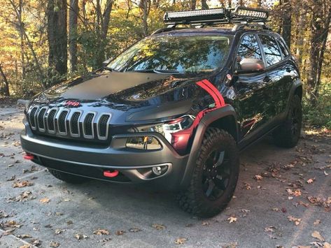 Jeep Cherokee Trailhawk KL Jeep Latitude, Jeep Trailhawk, Jeep Cherokee Trailhawk, Badass Jeep, Time Well Spent, Jeep Mods, Jeep Ideas, Atv Riding, Black Jeep