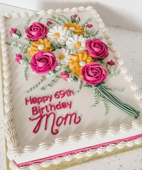 63 Birthday Cake Mom, Cake With Bouquet Of Flowers, Funeral Sheet Cake Design, Sheet Cakes For Women Birthday, 90th Birthday Cakes Grandma Sheet Cake, 90 Birthday Sheet Cake, Cake For My Mom Birthday, 72nd Birthday Cake For Women, Birthday Cake Designs Sheet Cake