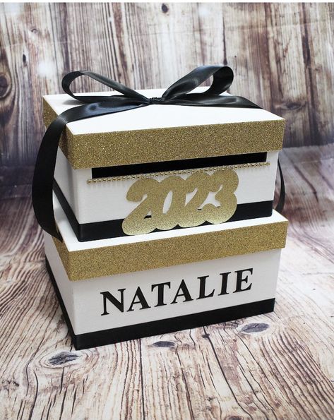 2023 Graduation Card Box, Card Holder, Letter Box, Money Holder - Etsy Graduation Card Box Diy, Party Card Box, Graduation Card Box, Diy Graduation Cards, Graduation Party Cards, Graduation Box, Graduation Boards, Graduation Party Pictures, Graduation Card Boxes