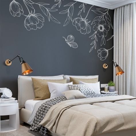 This Murals item by KUARKI has 838 favorites from Etsy shoppers. Ships from Portugal. Listed on 08 Jan, 2024 Entry Way Mural Wall Art, Abstract Flower Mural, Diy Floral Wall Mural, Simple Wall Painting Ideas Diy, Bedroom Wall Mural Ideas, Tv Wanddekor, Wall Murals Painted Diy, Wildflower Mural, Bedroom Paintings