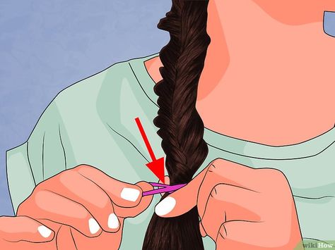 4 Ways to Make a Fishtail Braid - wikiHow How To Do Fishtail Braid, Fish Tail Braid How To, How To Fishtail Braid Your Own Hair, How To Do A Fishtail Braid, How To Fishtail Braid, Fishtail Braid How To, Fish Braid, Fish Tail Braid Tutorial, Braiding Your Own Hair