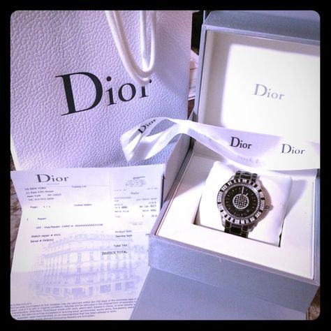 100% Christian Dior Diamond Watch Original price- 12,500.  CD115511M001.  Automatic.  1 year warranty..   42mm.  Stainless steel with fixed set diamonds.  All REAL!  Guaranteed with paper work! 42 hour power reserve.  Skeleton back!  Beautiful. Dior Jewelry Diamonds, Dior, Christian Dior, Skeleton Back, Dior Jewelry, Paper Work, Diamond Watch, 1 Year, Skeleton