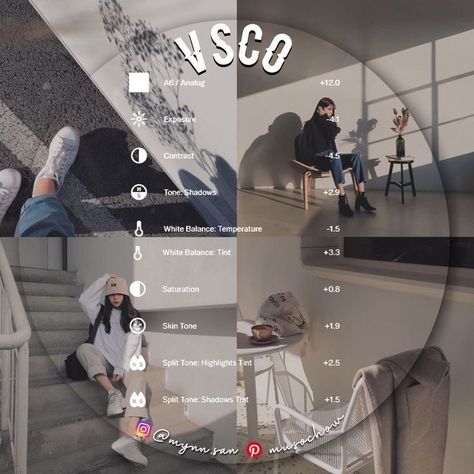 Grey Vsco Filter, Instagram Vsco Filters, Ig Feed Filter Ideas, Best Vsco Filters Instagram, Vsco Filter Presets, Edit Vsco, Filter Foodie, Vsco Edits, Filter Guide