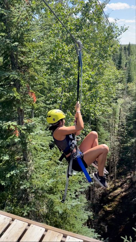 Zip Lining Aesthetic, Zipline Aesthetic, Ziplining Aesthetic, Vision Board Adventure, Spring Activities Aesthetic, Ziplining Outfit, Fun Vision Board, Adventures Aesthetic, Travel Lifestyle Aesthetic