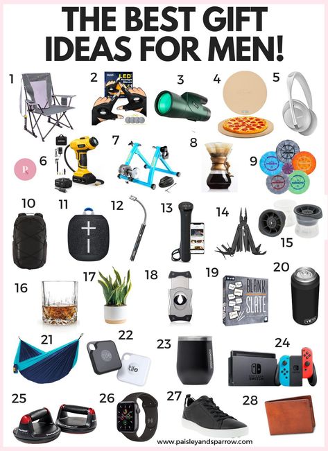 Here are a ton of amazing gift ideas for a man! Men will love these gifts - clothing, gadets, technology, hobbies, relaxation, and more. Ideas For Men Gifts, Amazon Gifts For Men, Unique Gifts For Men Who Have Everything, Gift Ideas For Men Who Have Everything, Mens Birthday Gifts Ideas, Amazon Finds For Men, Men Gift Ideas Birthday, Guy Gift Ideas, Men Essentials