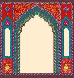 Greeting with ornament Royalty Free Vector Image Truck Art Pakistan, Rajasthani Painting, Islamic Motifs, Rajasthani Art, Green Artwork, Vintage Borders, Arabic Pattern, Graphic Design Photoshop, Truck Art