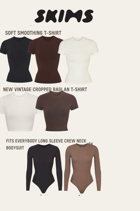 Skims Shapewear Aesthetic, Essential Clothing Pieces Black Woman, Skims Must Haves, Essential Basics Clothes, Basic Clothes For Women, Own Clothing Brand Aesthetic, Basic Pieces Of Clothing, Minimalist Clothes Aesthetic, Basic Essentials Clothes