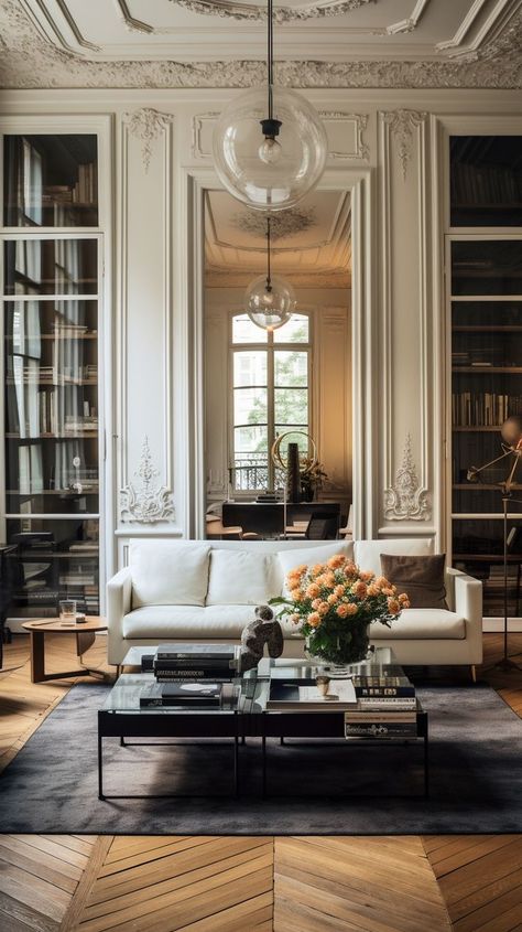 parisian interior design Parisian Style Interior Design, Parisian Style Interior, Parisian Interior Design, Parisian Living Room, Lavish Living Room, Sophisticated Bedroom, Parisian Interior, Style Interior Design, Dinning Room Decor