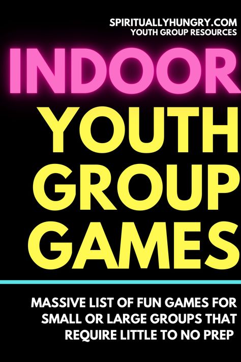 Youth Group New Years Lesson, Large Group Activities For Kids, Youth Group Theme Nights, Outdoor Youth Group Games, Youth Lock In Ideas Church, Church Lock In Ideas Youth, Youth Night Ideas Church, Indoor Youth Group Games, Christian Youth Group Ideas