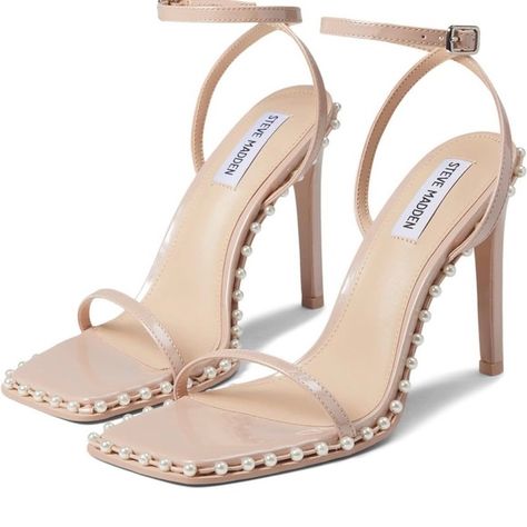 Steve Madden Zelle Heel in Blush Patent sz US10 Steve Madden Heels Outfit, High Heels For Kids, Heel Collection, Pink Sandals Heels, Designer Shoes Heels, Trendy Womens Shoes, Steven Madden, Designer High Heels, Girls Heels