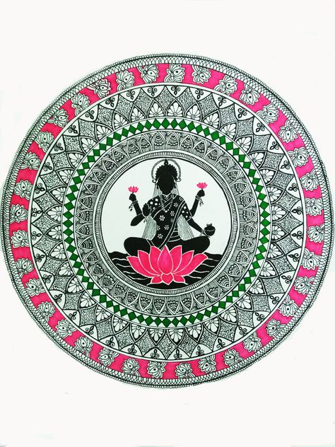 Lakshmi Mandala Art, Lakshmi Mata, Maa Lakshmi, Packing Ideas, Simple Mandala, Mandala Art Lesson, Mandala Artwork, Dot Art Painting, Folk Art Painting