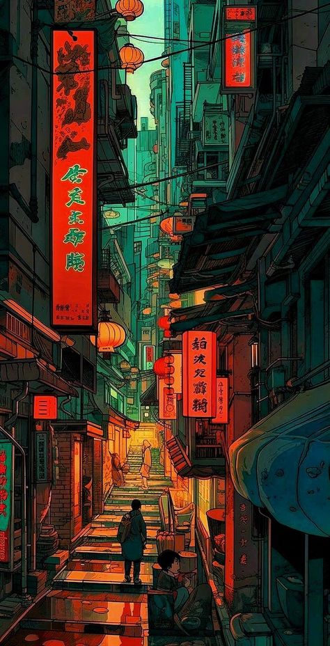 Wallpaper Seni, Mid Journey, Japan Street, Cyberpunk City, Japon Illustration, Japan Aesthetic, Aesthetic Japan, Photoshop Tutorials, Cool Wallpapers Art