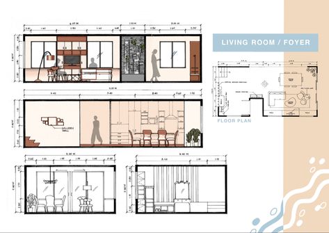 Interior Elevation Drawing, Architectural Sections, Living Room Elevation, Interior Presentation, Interior Design Portfolio Layout, Living Room Floor Plans, Living Room Plan, Zen Room, Portfolio Design Layout