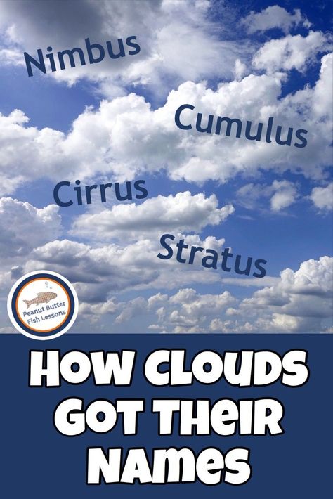 Pinnable cover image for blog post How Clouds Got Their Names Clouds Lesson Plan, Clouds Science, Clouds Lesson, Clouds For Kids, Kinds Of Clouds, Butter Fish, Science Homeschool, Cloud Activities, Science Unit Studies