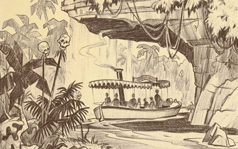 These Vintage Disneyland Photos Will Let You See the Park Through Walt's Eyes Disney Concept Art, Old Disney, Vintage Disneyland, Disney Drawing, Walt Disney Imagineering, Disneyland Photos, Jungle Cruise, Disney Imagineering, Parc D'attraction