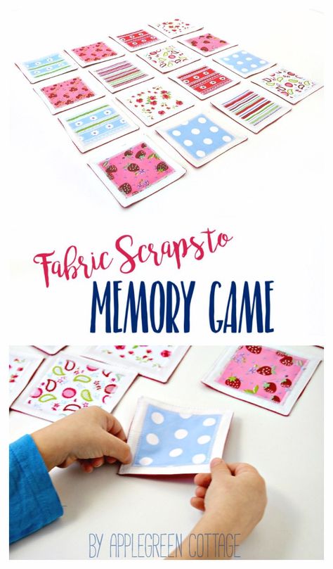 A DIY fabric memory game is a fun and easy-to-sew DIY game for kids and adults alike. You can make your own if you know how to sew a straight line! Grab a few fabric craps and go for this easy beginner sewing project! Makes a great DIY birthday present, stocking stuffer or party favor.  Check back for the free PDF template plus tutorial Holiday Hand Towels, Diy Bricolage, Craps, Beginner Sewing, Memory Game, Beginner Sewing Projects Easy, Sewing Projects For Kids, Game For Kids, Diy Games