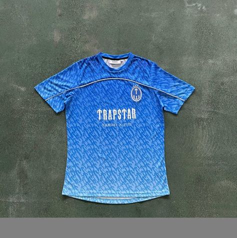 none Trapstar Summer, Trapstar Logo, Football Tracksuits, Summer Tracksuit, Sporty Aesthetic, Designer Sportswear, Football Tops, Blue Football, Football T Shirt