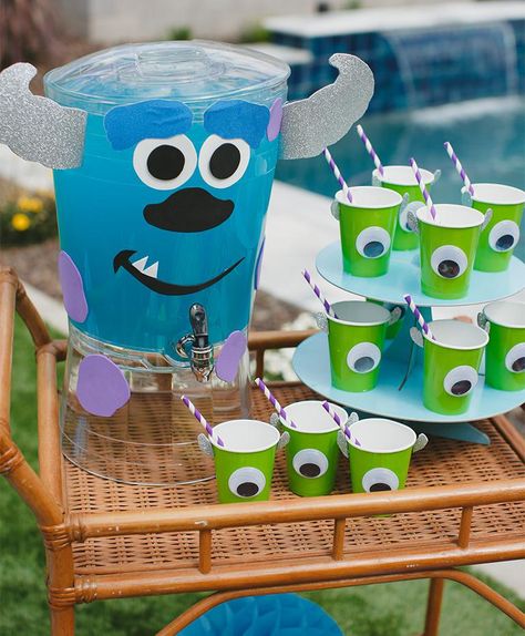 Monsters Inc Candy Table, First Birthday Monsters Inc Theme, Pixar Diy Decorations, Monsters Inc Strawberries, Monsters Ink 1st Birthday, Monster Inc Treat Ideas, 2nd Birthday Monsters Inc, Monster Ink First Birthday, Disney Pixar Party