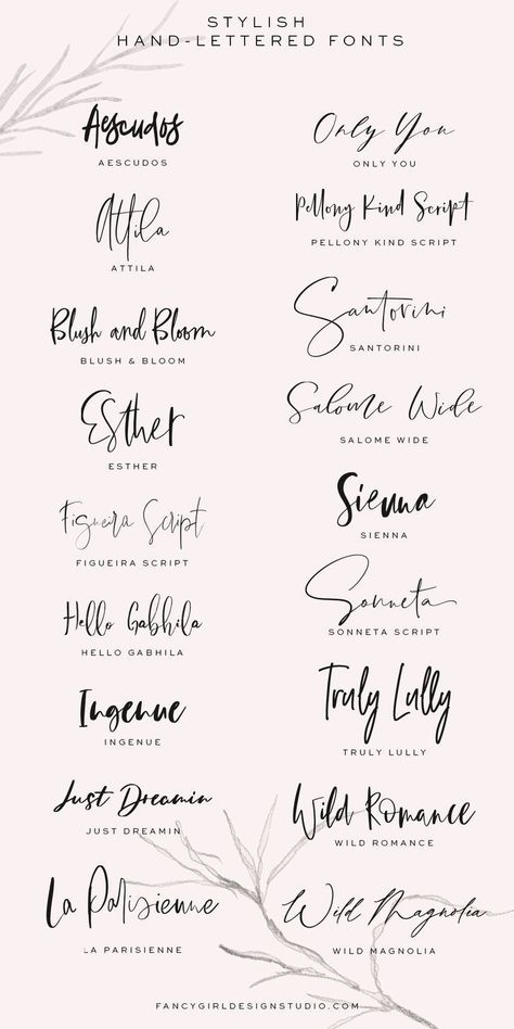 stylish handlettered fonts for branding and social media graphics Tattoo Scripts For Women, Altimerzers Tattoos, Font Ideas For Tattoos, H Signature Ideas, S Signature Ideas, Letras Tattoo Nombres, Best Fonts For Tattoos, Cool Signatures Ideas, Different Fonts For Tattoos