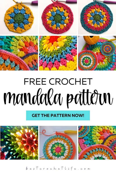 Mandalas, Kawaii, Amigurumi Patterns, Crochet Mini Mandala Free Pattern, Free Crochet Mandala Blanket Pattern, Crocheted Mandalas Free Patterns, Mandela Crochet Free Pattern, Chakra Crochet Free Pattern, Crochet Circles Pattern Free