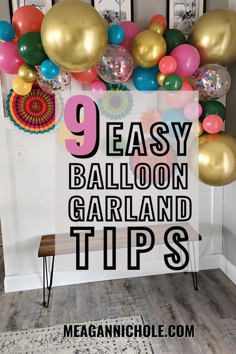 9 Balloon Garland Tips to Achieve the Perfect Garland Every Single Time - Balloon Garland Tips, Easy Balloon Garland, 9 Balloon, Prom Balloons, Baloon Garland, Balloon Hacks, Unique Pumpkin Carving Ideas, Prom Backdrops, Party Design Ideas