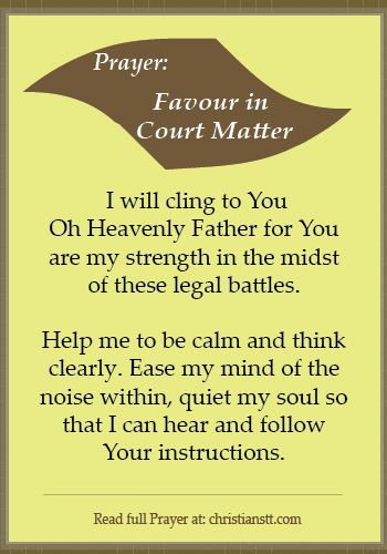 Prayer for Favour for those involved in Court Matters (Legal Battles) -  Psalm 84:11 For the Lord God is a sun and shield; the Lord bestows favor and honor. No good thing does he withhold from those who walk uprightly. Spiritual Warfare Prayers, Luck Spells, Prayers For Strength, Custody Battle, Prayers For Children, Witch Spell, Lord God, Wiccan Spells, Prayer Board