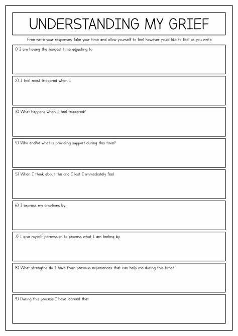 Coping Skills for Grief and Loss Worksheets Counselling Activities, Anger Worksheets, Dealing With Guilt, Coping Skills Worksheets, Guilt And Shame, Counseling Worksheets, Mental Health Activities, Coping With Loss, Counseling Activities