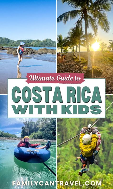 Have you got Costa Rica in your summer bucket list? Check out our ultimate guide to Costa Rica with kids, and start planning an epic family trip to this beautiful region in Central America. In this post, we share essential Costa Rica travel tips, including how to plan your Costa Rica vacation, getting around Costa Rica with kids, our family-friendly Costa Rica road trip itinerary, and all the best things to do in Costa Rica with kids! Costa Rica, Costa Rica Ziplining, Costa Rica With Kids, Costa Rica Wildlife, San Jose Airport, Manuel Antonio National Park, Visit Costa Rica, Costa Rica Vacation, Volcano National Park