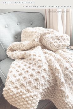 Knitted Throw Patterns, Chunky Knit Blanket Pattern, Knit Throw Blanket Pattern, Easy Blanket Knitting Patterns, Easy Knit Blanket, Knit Afghan Patterns, Knit Baby Blanket Pattern Free, Free Baby Blanket Patterns, Throw Blanket Pattern