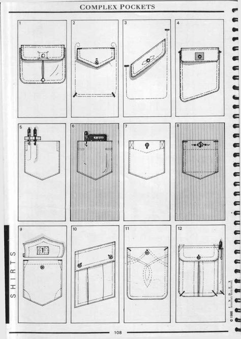 Technical Drawings Of Pockets - 10 Photos - #drawings #photos #pockets 301 Pockets Fashion Details, Pocket Sketch, Sewing Drawing, Pocket Styles, Jaket Denim, Sewing Pockets, Shirt Sketch, Mode Steampunk, Menswear Details