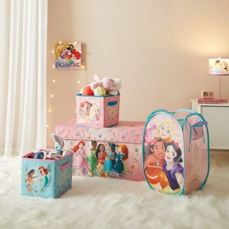 Toddler Girl Disney Princess Bedroom, Disney Princess Room Aesthetic, Disney Princess Toddler Room, Princess Room Ideas Toddler, Disney Princess Room Ideas, Princess Storage, Disney Princess Room Decor, Princess Theme Bedroom, Barbie Room Decor