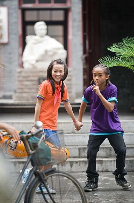 Karate kid cast Wenwen Han, Karate Kid Jaden Smith, The Karate Kid 2010, Karate Kid 2010, Karate Boy, Kids Cast, Movie Kisses, Karate Kid Movie, The Karate Kid