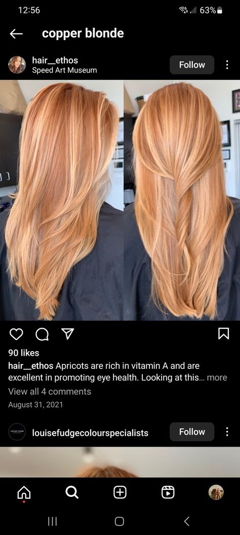 Light Ginger Hair With Highlights, From Copper To Blonde Hair, Light Copper With Blonde Highlights, Red Hair Strawberry Blonde Highlights, Red Head Lowlights, Honey Blonde Red Hair, Light Ginger Short Hair, Light Copper Hair With Highlights, Ginger Hair With Balayage