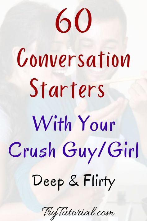 Here are conversation starters with your crush girl or guys that are deep and flirty. Anyone can use these Questions for texting your cush or couple as well to start a new relationship. They are suitable for adults as well as teens of any age to have small talks n tinder or any other dating app. #conversationstarters #Texting #crush #Questions #Smalltalktips #Tinder #Relationship Romance Questions Conversation Starters, Conversation To Have With Your Crush, Start A Convo With Your Crush, Conversations Starters With Your Crush, How To Make A Conversation With A Guy, New Relationship Conversation Starters, Questions To Start A Conversation With Your Crush, Topics To Talk About With Your Crush Over Text, What To Talk About With Your Crush Texts