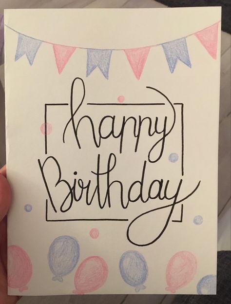 Ideas For Happy Birthday Cards, Things To Draw In A Birthday Card, Bday Greeting Card, Drawing Ideas Happy Birthday, Birthday Card Inspo For Mom, Happy Birthday Card Design Ideas, 16 Birthday Card Ideas Diy, Easy Birthday Card Ideas For Mom, Diy Birthday Cards For Sister Handmade Gift Ideas