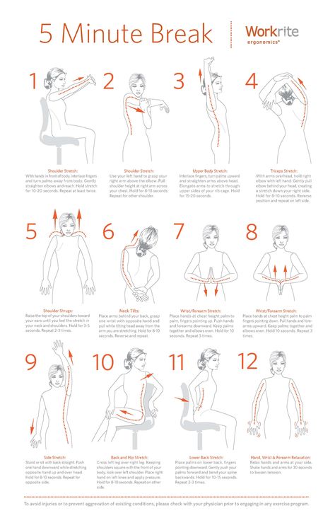 The 5 Minutes Exercises that you can't afford not to do. Ergonomic Exercises To Keep You Healthy & Fresh At Work:  Here at Workrite Ergonomics we believe workplace #health is a top priority and #ergonomics are at the core of our business philosophy.  Exercising at #work is a great way to stay healthy and an awesome way to break up your day, even if it's only for 5min. We've created a must have 12 step exercise routine guaranteed to make you feel better: Shoulder Exercises, Massage Stretches, Healthy Challenge, Business Philosophy, Snack Jar, Simple Workout, Desk Workout, Office Yoga, Dna Testing