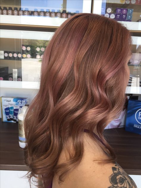 Balayage, Rose Pink Peekaboo Hair, Simple Hair Colors For Brunettes, Light Brown Hair With Peach Highlights, Golden Brown Hair With Pink Highlights, Light Brown Hair With Pink Highlights Underneath, Pink Hair On Light Brown Hair, Washed Pink Hair, Rose Light Brown Hair