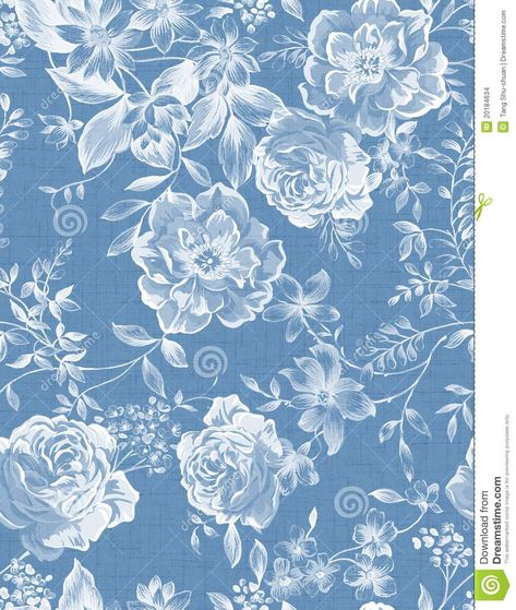 Illustration about Seamless rose with blue background pattern desig. Illustration of seamless, plant, repeat - 20184634 Blue Willow Decor, Blue Background Patterns, Vintage Flower Pattern, Seamless Wallpaper, Floral Textile, Rose Illustration, Textile Prints Design, Paisley Art, Chinoiserie Wallpaper