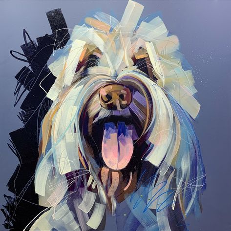 Miyaki Dog Painting Pop Art, Colorful Dog Paintings, Metro Art, Dog Lovers Art, Animal Paintings Acrylic, Pet Portrait Paintings, Dog Portraits Art, Dog Pop Art, Animal Portraits Art