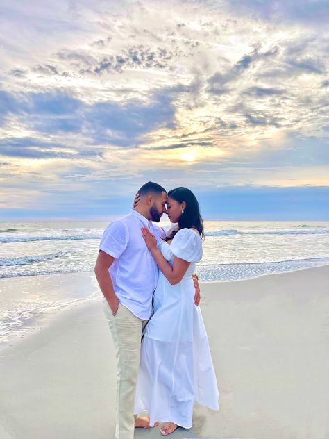 Beach engagement love wedding fiancé destination photography poses couple goals cute Beach Pictures For Couples, Beach Anniversary Pictures, Engagement Photos Outfits Beach, Pictures For Couples, Engagement Photo Shoot Poses, Engagement Photos On The Beach, Engagement Photo Shoot Beach, Anniversary Pics, Engagement Pictures Beach
