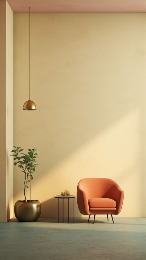 Vintage Colors Pop House Design, Single Seater Chair, Furniture Background, Interior Design Background, Fond Studio Photo, Studio Wallpaper, Minimalist Furniture Design, Interior Background, Vintage Home Office