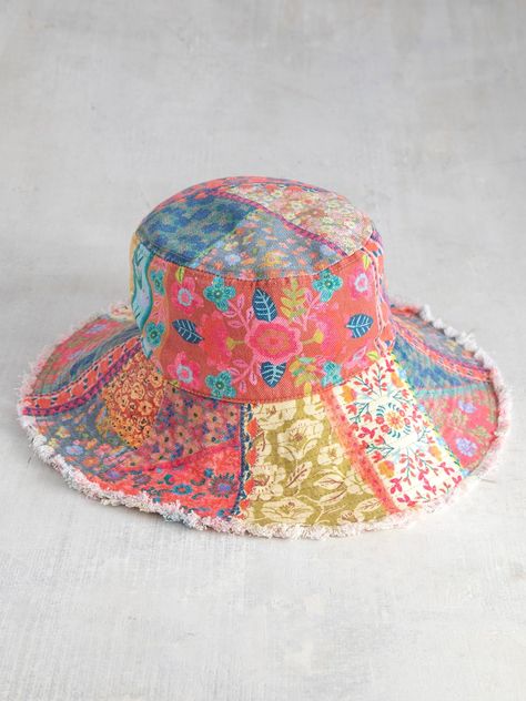 Upcycling, Couture, Patchwork, Cotton Hat Pattern, Patchwork Bucket Hat, Pola Topi, Hat Maker, Sewing Hats, Vintage Towels