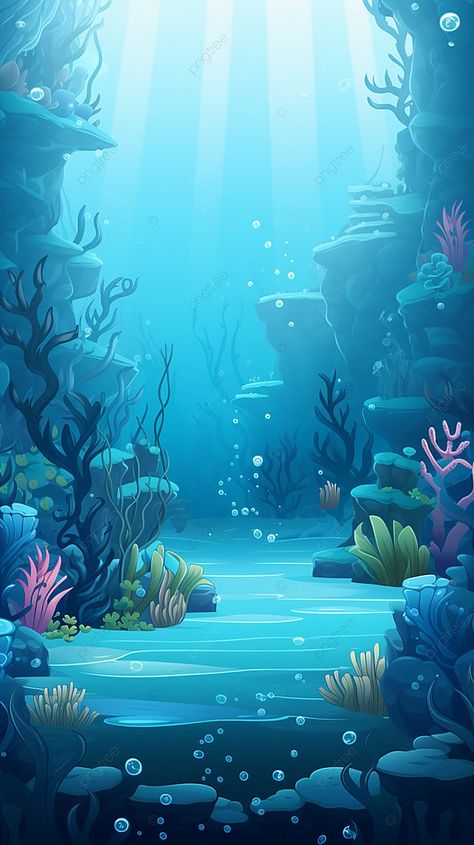 Deep Sea Plant Rock Cartoon Sea Water Advertising Background Deep Sea Wallpaper, Under The Sea Drawings, Under The Sea Background, Underwater Drawing, Mermaid Background, Underwater Cartoon, Underwater Background, Ocean Drawing, 3d Karakter