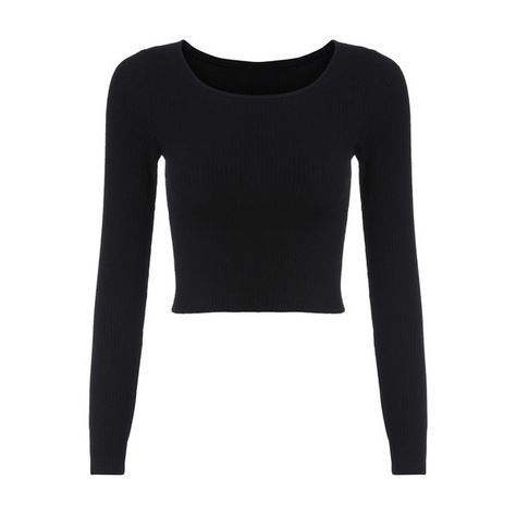 SheIn(sheinside) Long Sleeve Crop Black T-shirt ($9.99) ❤ liked on Polyvore featuring tops, shirts, crop, long sleeves, black, black shirt, polyester shirt, sleeve shirt, stretch crop top and long sleeve stretch top Long Shirt Tops, Shirts Crop Tops, Black Crop Tee, Long Sleeve Peplum Top, Stretchy Crop Tops, Black Long Sleeve Crop Top, Shirts Crop, Cropped Shirts, Polyester Shirt
