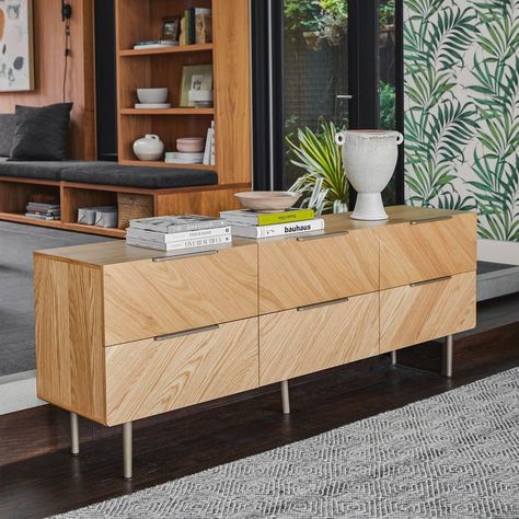 Modern Dressers, Low Dresser, Front Facade, Article Furniture, Mid Century Modern Dresser, Contemporary Mid Century, Bedroom Setup, Contemporary Mid Century Modern, Modern Dresser